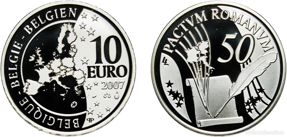 Materiale numismatico: Belgium Kingdom 2007 10 Euros - Albert II (Treaty of Rome) Silver (.925) Royal Mint of Belgium (400