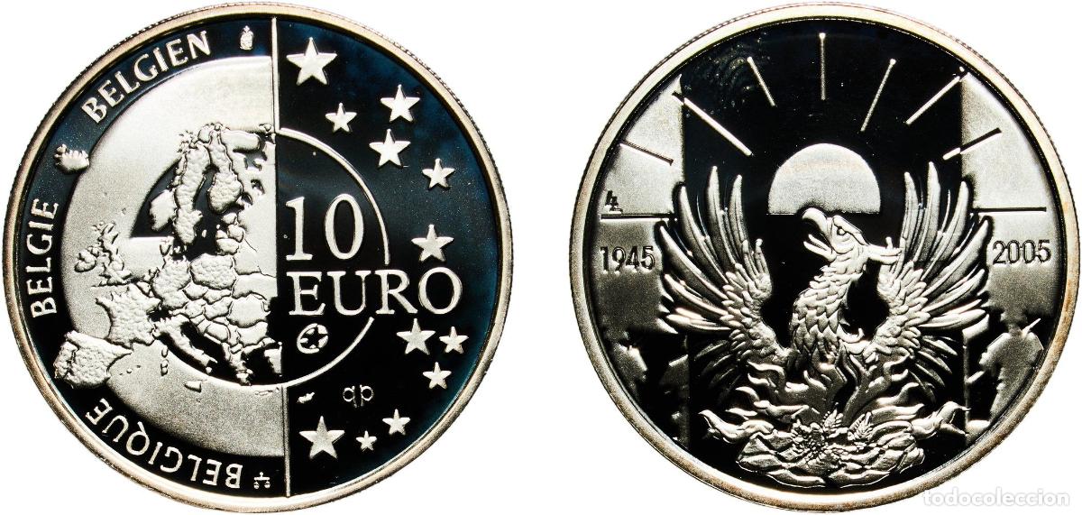 Materiale numismatico: Belgium Kingdom 2005 10 Euros - Albert II (End of World War II Anniversary) Silver (.925) Royal Min