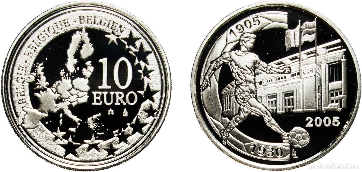 Numismatic Material: Belgium Kingdom 2005 10 Euros - Albert II (Derby / Stadium Anniversary) Silver (.925) Royal Mint of