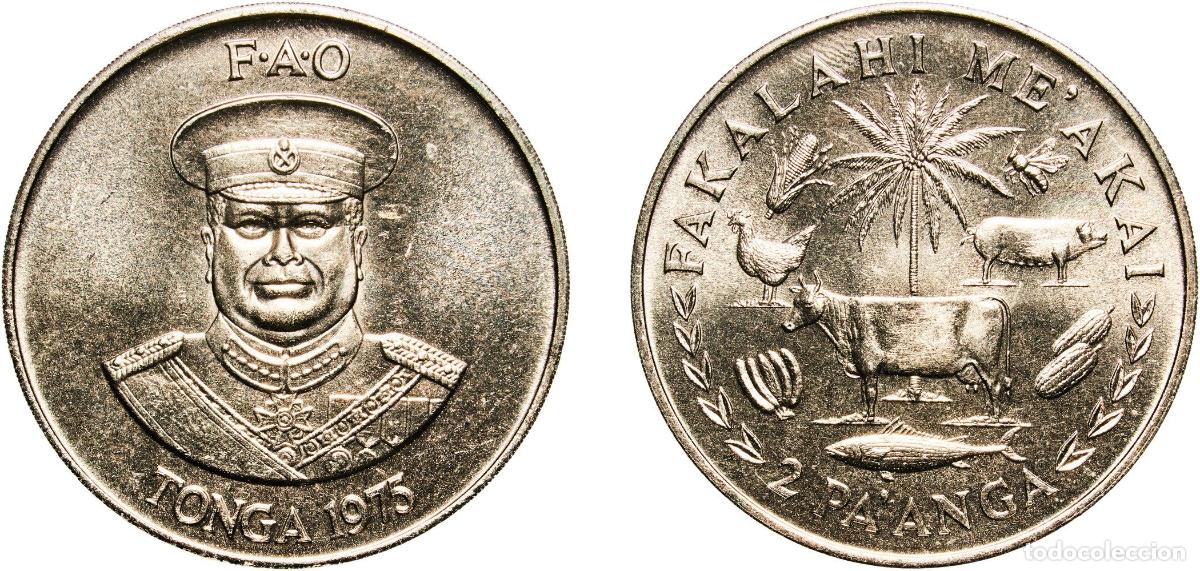 Numismatic Material: Tonga Kingdom 1975 2 Pa'anga - Taufa'ahau Tupou IV (FAO) Copper-nickel Royal Australian Mint (13000