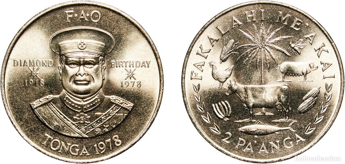 Numismatic Material: Tonga Kingdom 1978 2 Pa'anga - Taufa'ahau Tupou IV (FAO) Copper-nickel Royal Australian Mint (15000