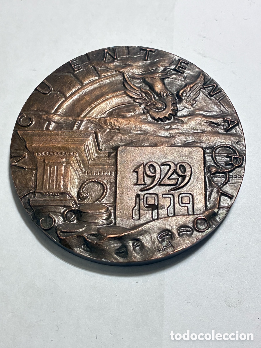 Material numism&aacute;tico: MEDALLA DE BRONCE DE EL BANCO EXTERIOR DE ESPA&Ntilde;A, CINCUENTENARIO 1929-1979, en su cincuenta aniversa