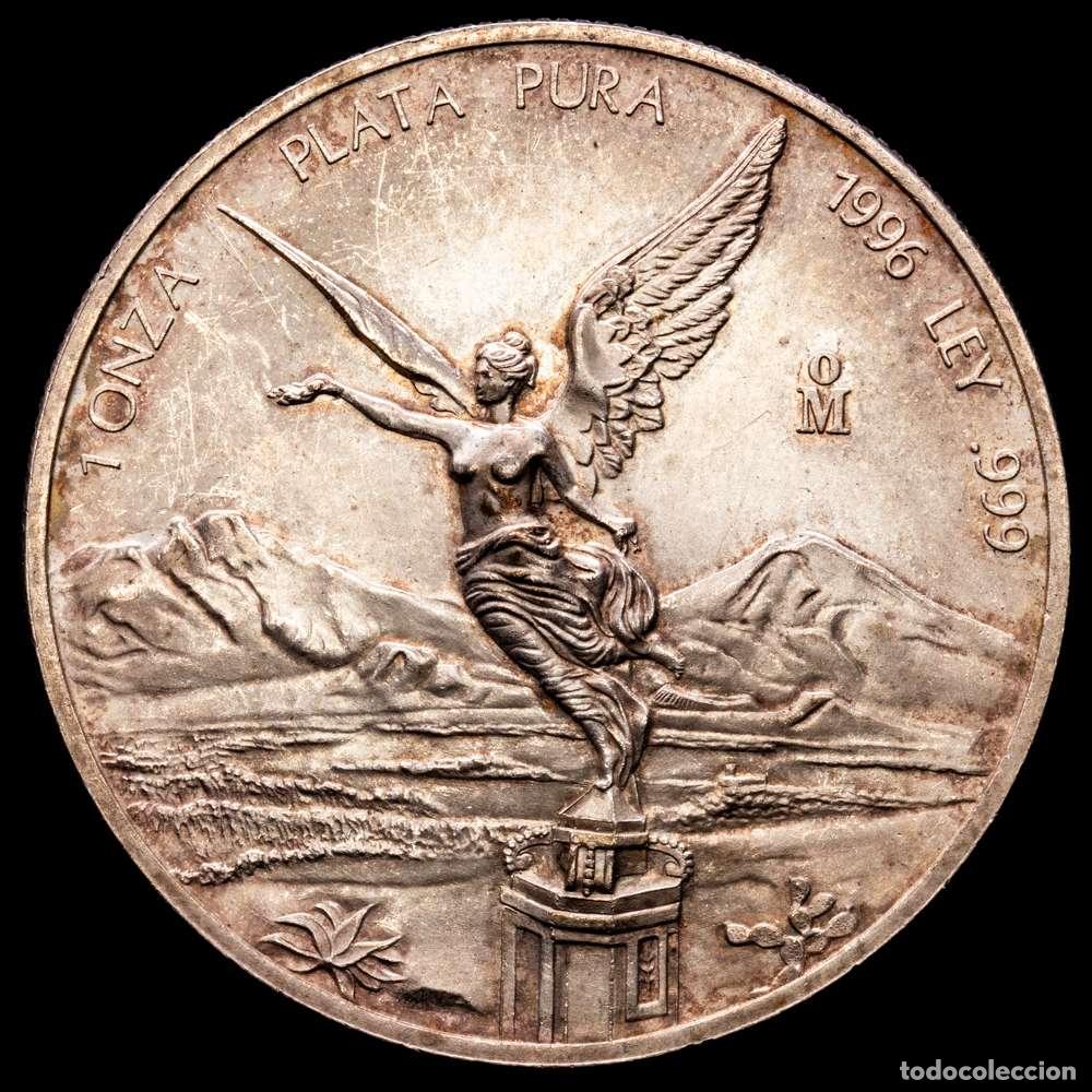 Material numism&aacute;tico: M&eacute;xico. 1 onza. 1996. M&eacute;xico. (Km-613). Ag. 31,04 gramos. Bonita p&aacute;tina. UNC.