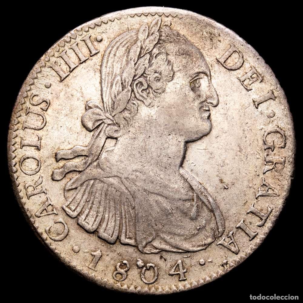 Material numism&aacute;tico: Carlos IV (1788-1808). 8 reales. 1804. M&eacute;xico. TH. (Cal-980). Ag. 27,01 gramos.