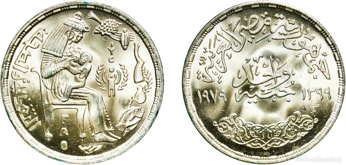 Material numism&aacute;tico: Egypt Arab Republic of Egypt AH1399 (1979) 1 Pound (Year of the Child) Silver (.720) (Copper .280)