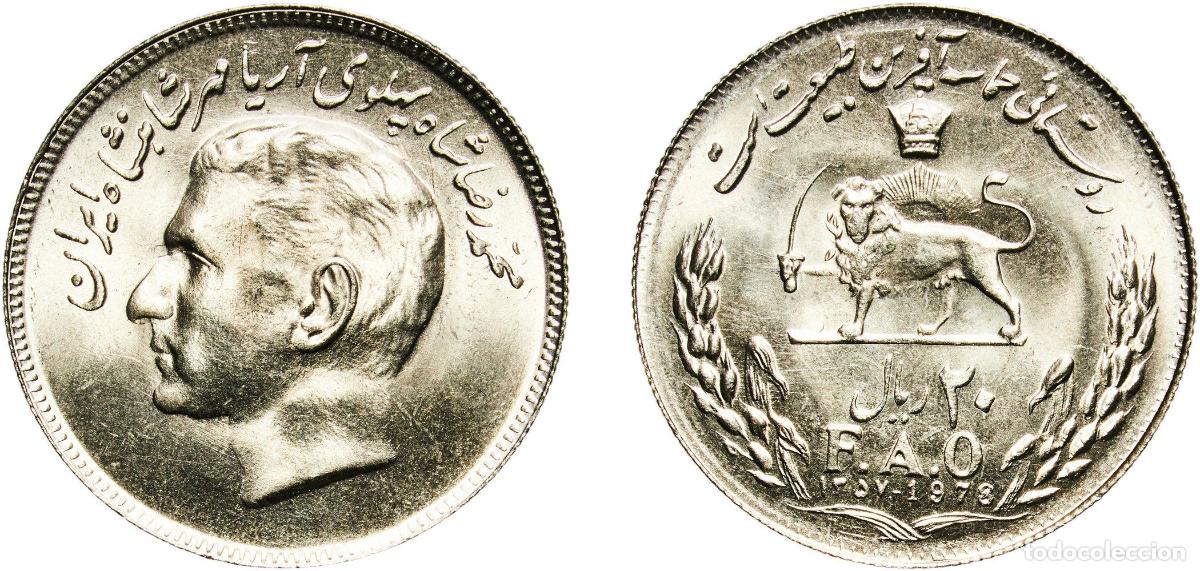 Material numism&aacute;tico: Iran Empire AH1357 (1978) 20 Rials - Mohammad Rezā Pahlavī (FAO) Copper-nickel (5000000) 9.06g UNC