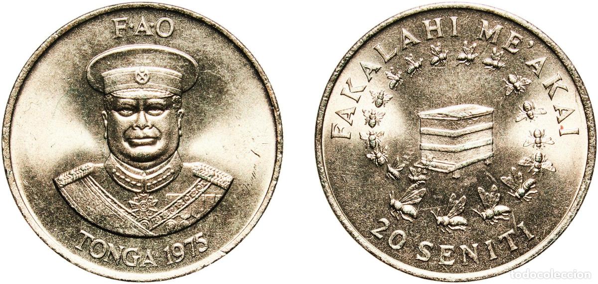 Material numism&aacute;tico: Tonga Kingdom 1975 20 Seniti - Taufa'ahau Tupou IV (FAO) Copper-nickel Royal Australian Mint (75000