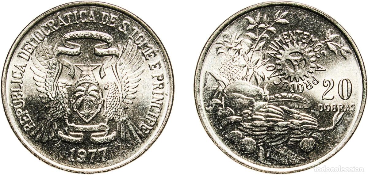 Material numism&aacute;tico: S&atilde;o Tom&eacute; and Pr&iacute;ncipe Democratic Republic 1977 20 Dobras (FAO: Horticulture) Copper-nickel Staatlic