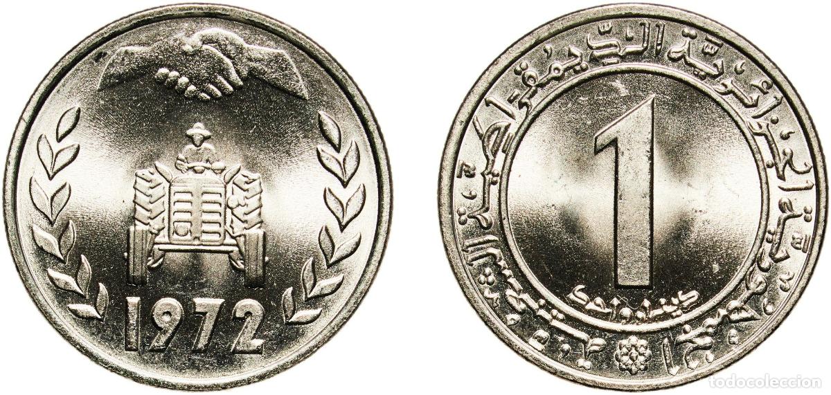 Material numism&aacute;tico: Algeria People's Democratic Republic 1972 1 Dinar (FAO) Copper-nickel (75% Copper, 25% Nickel) Staa