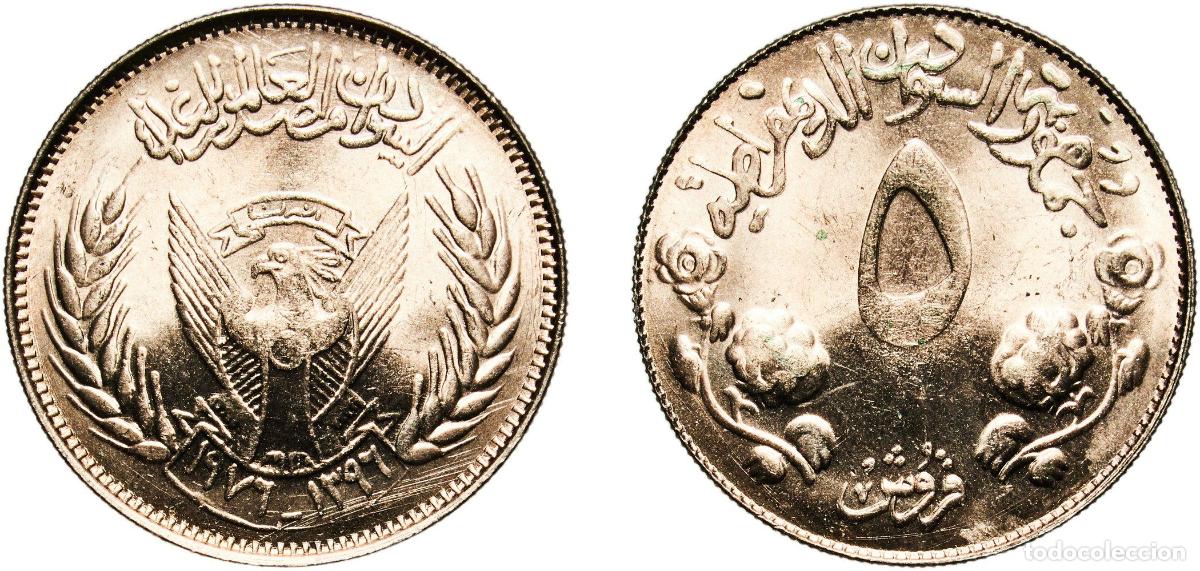 Material numism&aacute;tico: Sudan Democratic Republic AH1396 (1976) 5 Qirsh (FAO) Copper-nickel (500000) 4.82g UNC KM 65 Sch&ouml;n