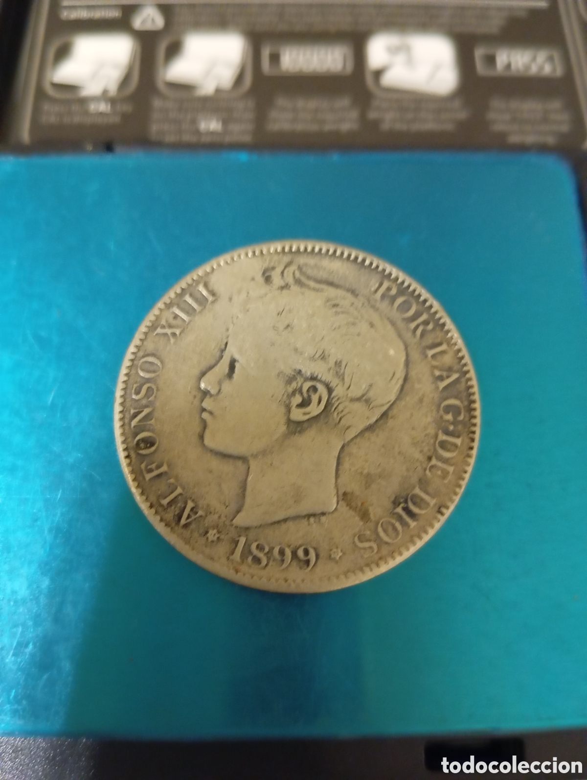 Material numism&aacute;tico: Moneda de Plata 5 pesetas Alfonso 1899 - Foto 2