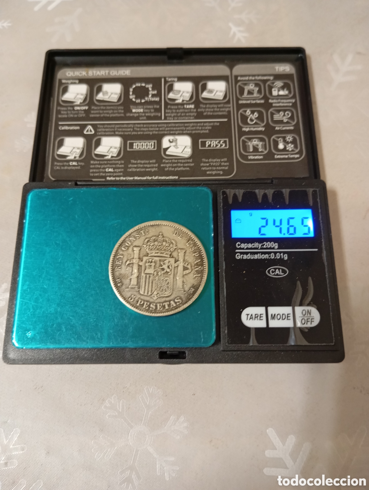 Material numism&aacute;tico: Moneda de Plata 5 pesetas Alfonso 1899 - Foto 3
