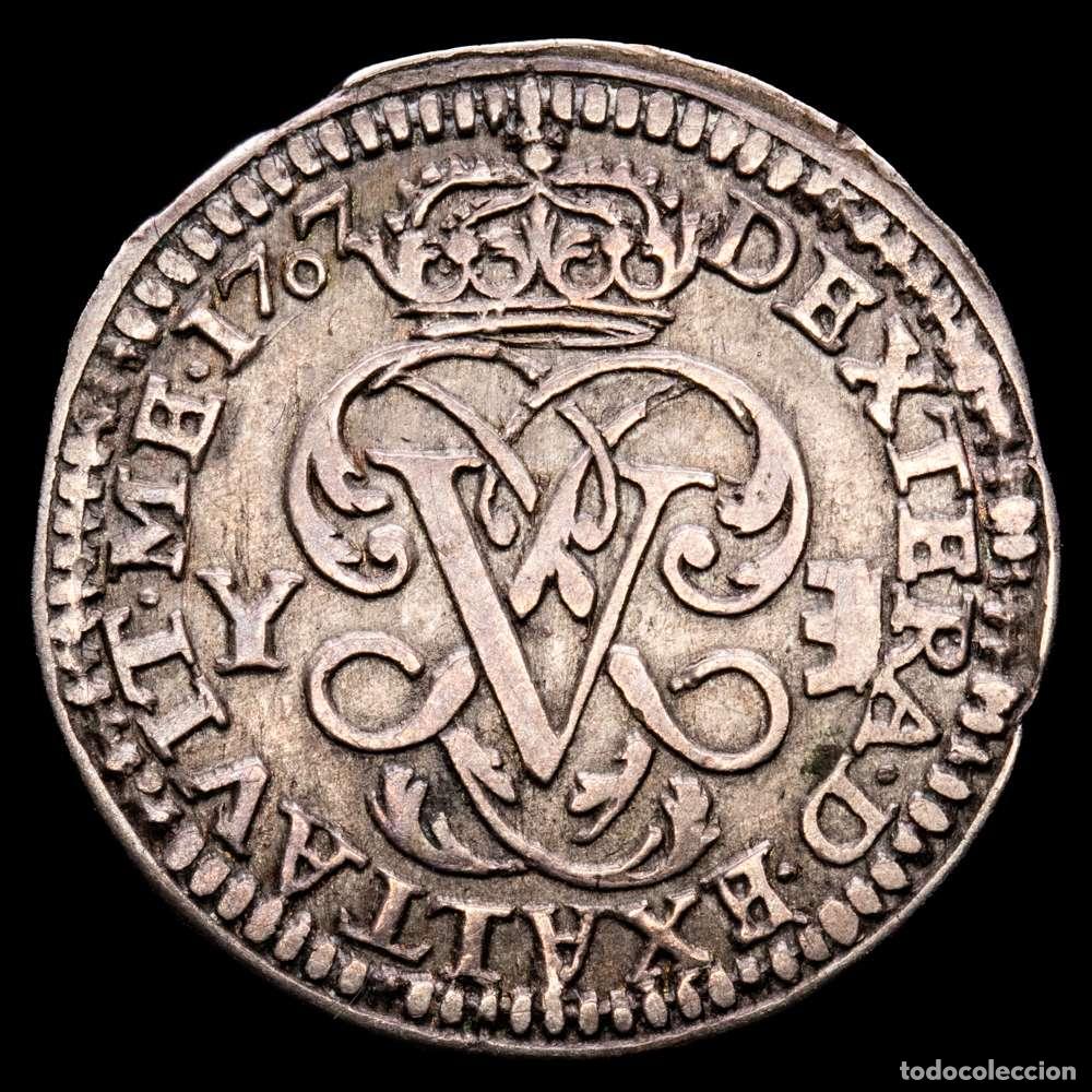 Material numism&aacute;tico: Felipe V. 1 Real. (2,92 g.). Segovia. 1707. Ensayador Y. Aureo y Calico-621. MBC+. Escasa. Tono.