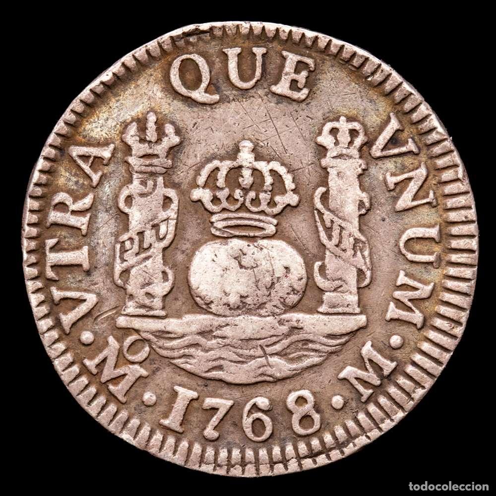 Material numism&aacute;tico: Carlos III (1759-1788). 1 Real. 1768. M&eacute;xico. M. (Cal-418). Ag. 3,32 g. MBC+. Tono. Escasa.