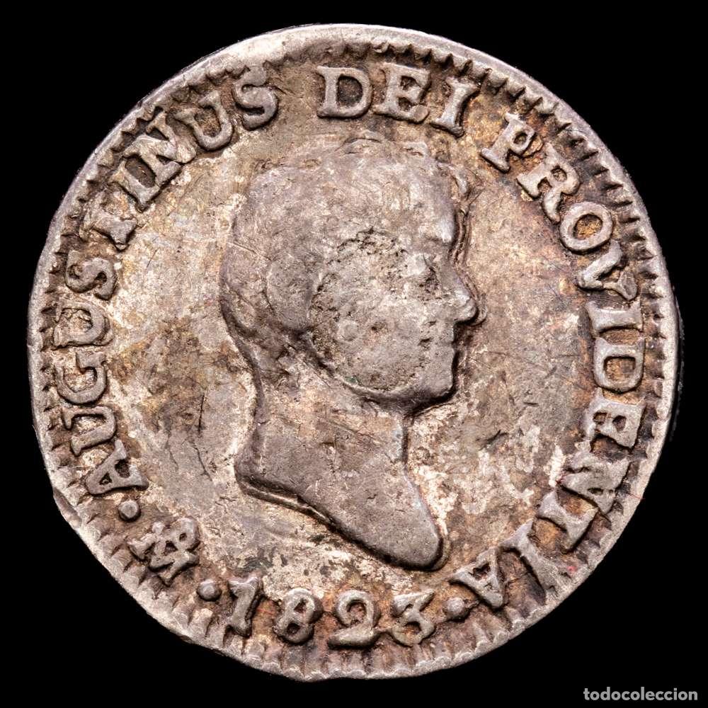 Material numism&aacute;tico: M&eacute;xico. Agust&iacute;n de Iturbide. 1/2 real. 1823. M&eacute;xico. JM. (Km-301). Ag. 1,67 gramos. MBC. Rara.