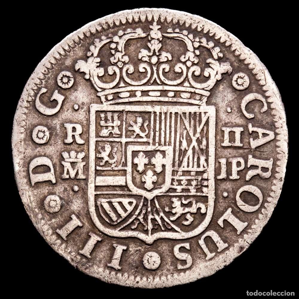Material numism&aacute;tico: Carlos III (1759-1788). 2 reales. 1761. Madrid. JP. (Cal-609). Ag. 5,68 gr. MBC. Tono.