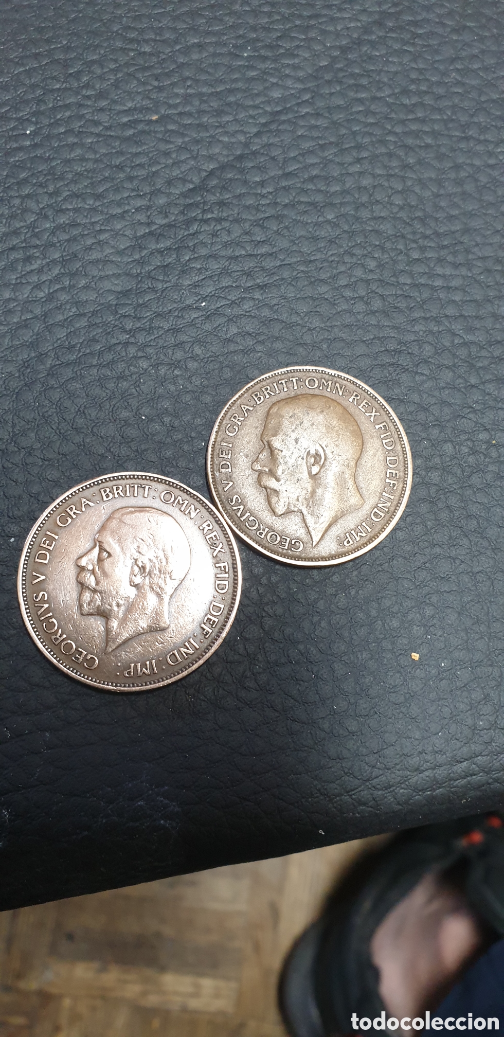 Numismatic Material: moneda brit&aacute;nica de bronce o cupron&iacute;quel del rey Jorge V (George V), acu&ntilde;ada entre 1911 y 1936,