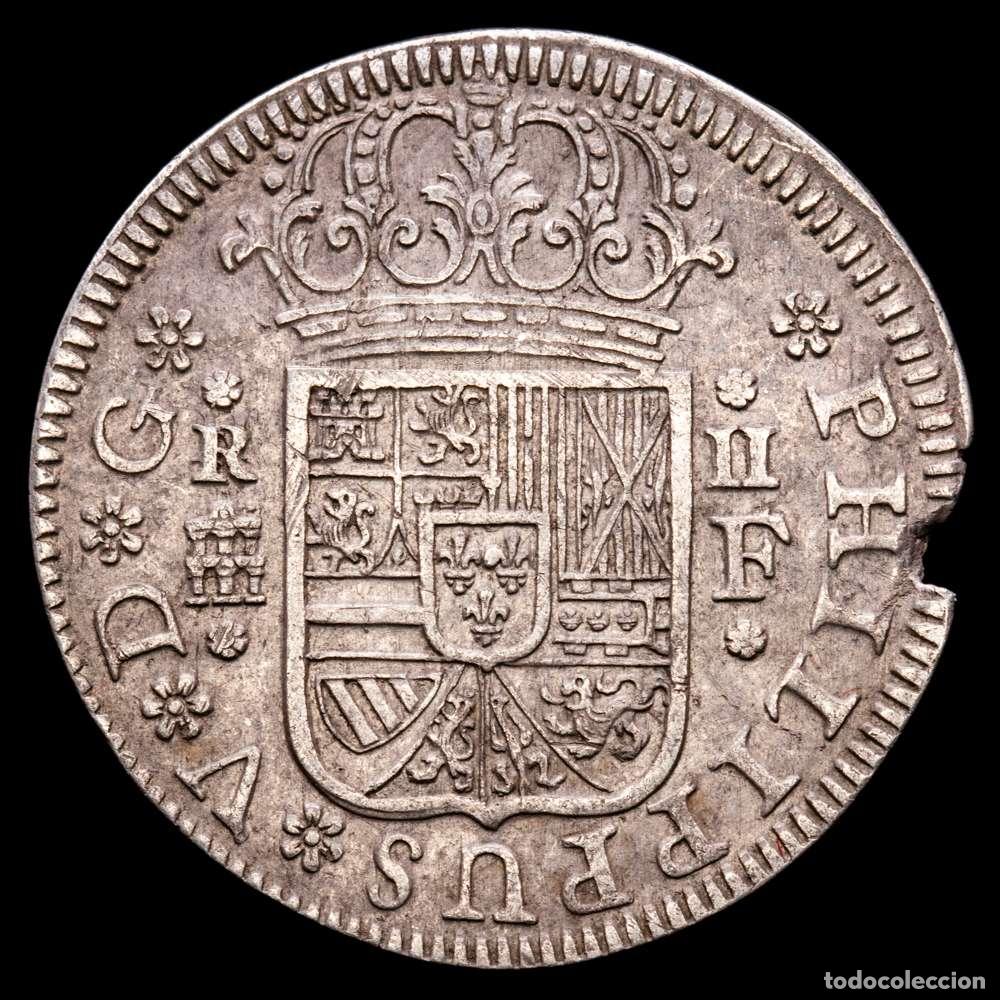 Material numism&aacute;tico: Felipe V (1700-1746). 2 reales. 1723. Segovia. F. (Cal-958). Ag. 5,01 gr. MBC+. Suave p&aacute;tina.