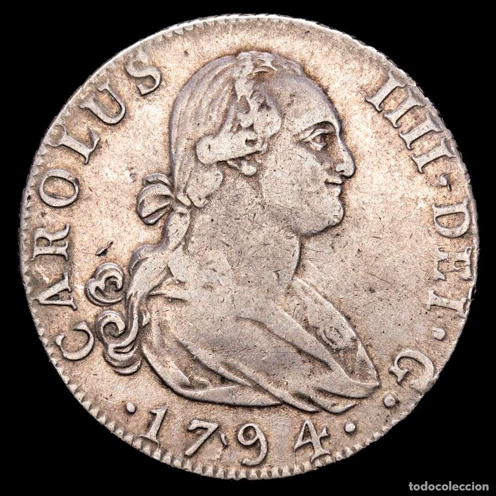 Material numism&aacute;tico: Carlos IV (1788-1808). 4 reales. 1794. Madrid. MF. (Cal-780). Ag. 13,48 g. MBC+. Suave p&aacute;tina.