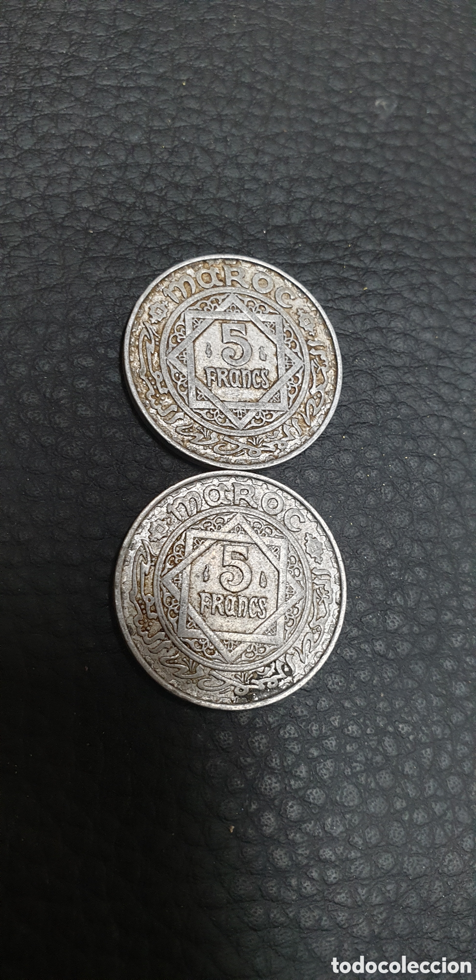 Material numism&aacute;tico: Moneda de 5 francos marroqu&iacute;es del Protectorado Franc&eacute;s en Marruecos, - Foto 4