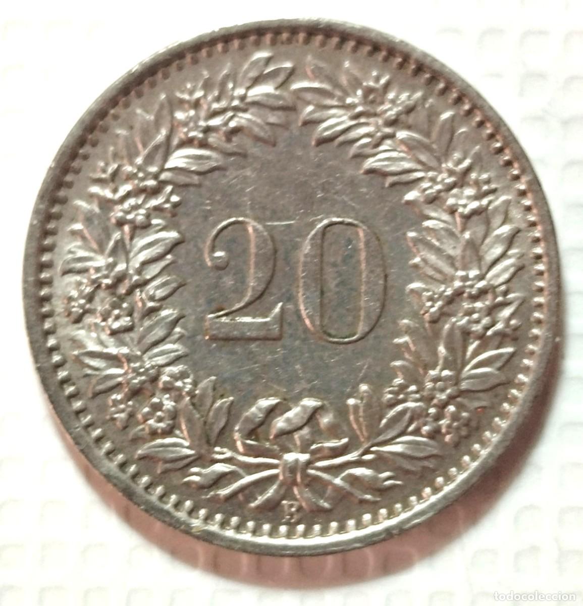Material numism&aacute;tico: SUIZA . 20 RAPPEN 1969 - Foto 2