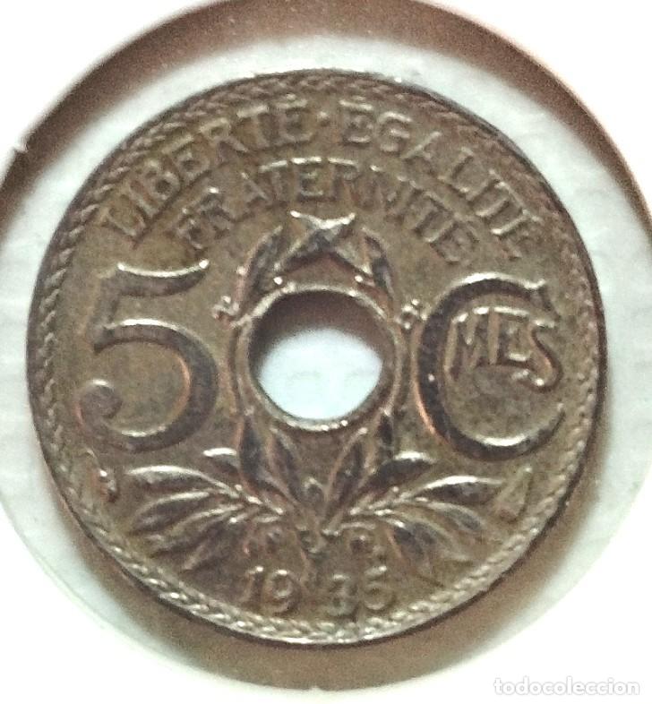 Material numism&aacute;tico: FRANCIA . 5 CENTIMOS 1935 - Foto 2