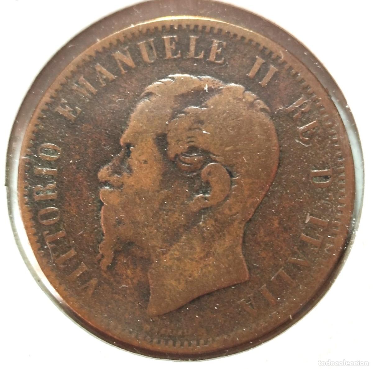 Material numism&aacute;tico: ITALIA . 10 CENTIMOS 1861 . EMANUELE II - Foto 1