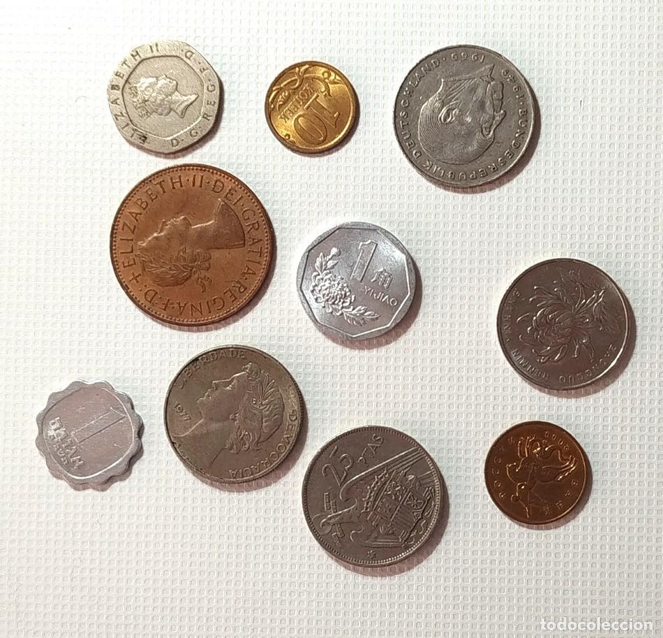 Material numism&aacute;tico: LOTE X 10 . MONEDAS EXTRANJERAS . TODAS DIFERENTES - Foto 2