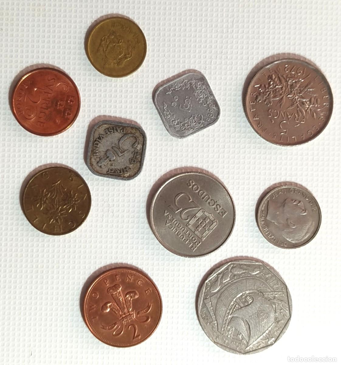 Material numism&aacute;tico: LOTE X 10 . MONEDAS EXTRANJERAS . TODAS DIFERENTES