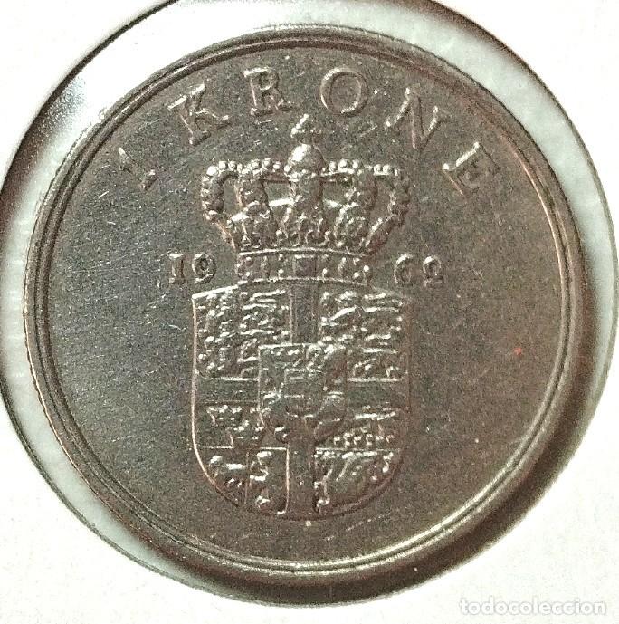 Material numism&aacute;tico: DINAMARCA - 1 KRONE - CORONA 1962 . FREDERIK IX - Foto 2