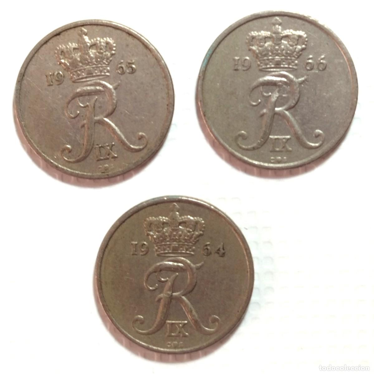 Material numism&aacute;tico: DINAMARCA . LOTE X 3 - 10 ORE . 1964 - 1965 - 1966