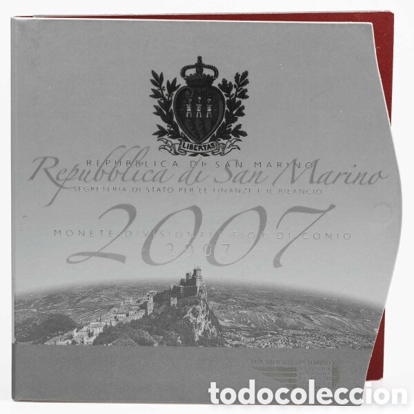 Material numism&aacute;tico: CARTERA EUROS SAN MARINO 2007 SC (9Monedas) 5 euros plata
