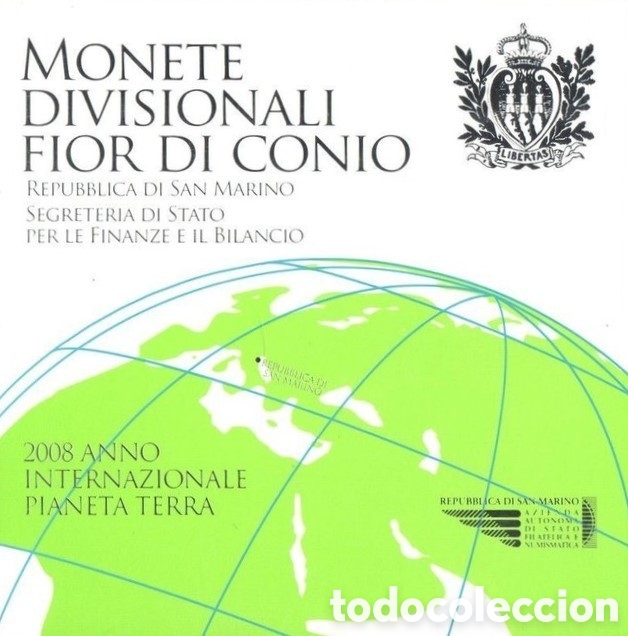 Material numism&aacute;tico: CARTERA EUROS SAN MARINO 2008 SC (9 Monedas) 5 euros plata