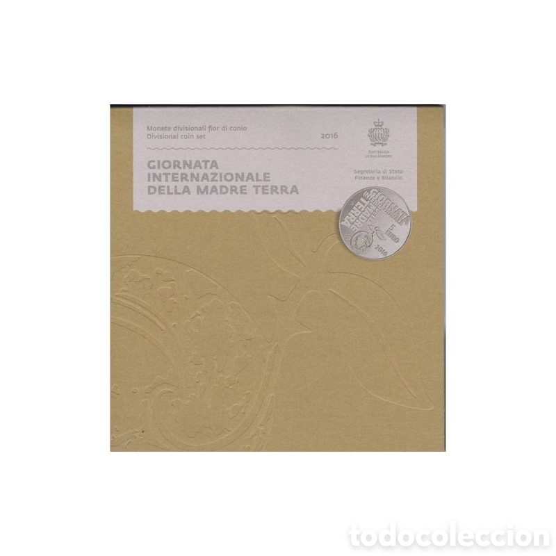 Material numism&aacute;tico: CARTERA EUROS SAN MARINO 2016 SC (9 Monedas) 5 euros plata
