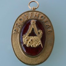 Medallas condecorativas: ANTIGUA MEDALLA IMPORTANTE JOYA OFICIAL INGLESA MASONICA, MASONERIA, MASON – METAL DORADO ESMALTE. Lote 73605327