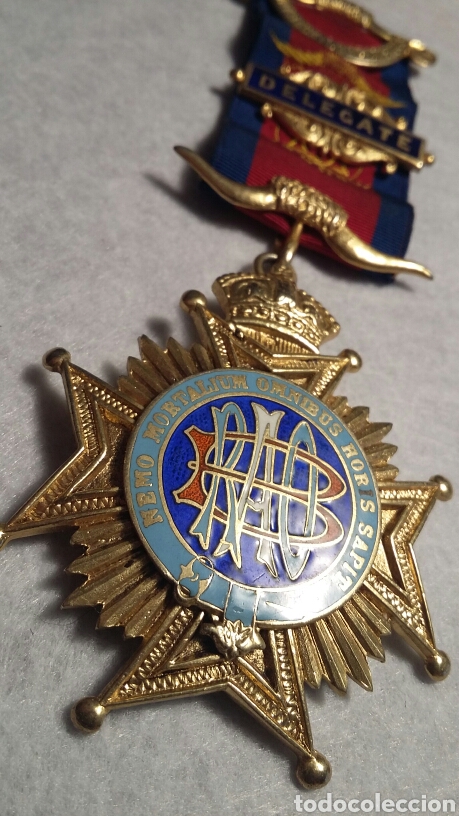 Medallas condecorativas: Medalla mas&oacute;nica plata - Foto 1