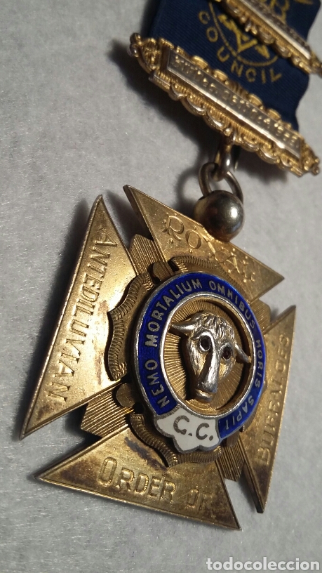 Medallas condecorativas: Medalla mas&oacute;nica plata - Foto 1