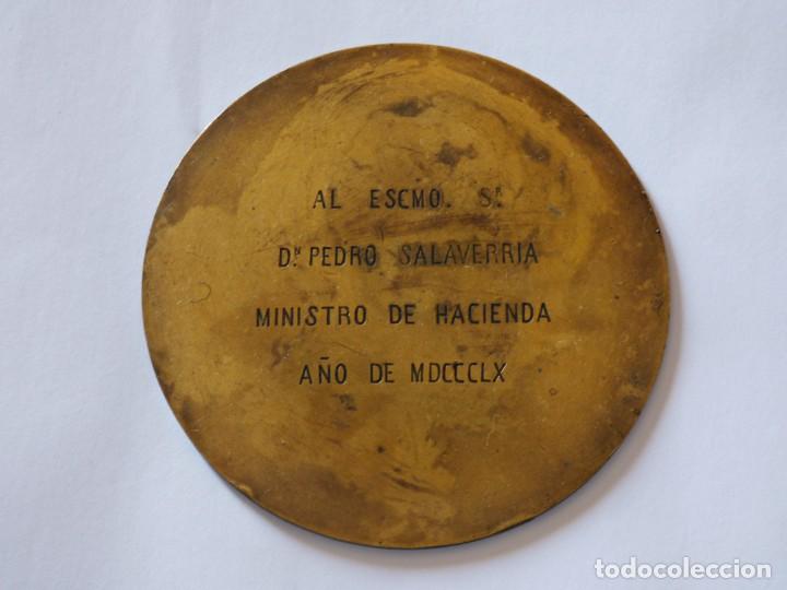 Medalhas condecorativas: PLACA CONMEMORATIVA AL ESCMO SR D. PEDRO SALAVERR&Iacute;A Y CHARITU 1860