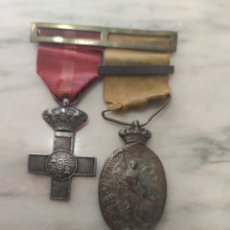 Medallas condecorativas: DOS MEDALLAS CON PASADOR CAMPAÑA DEL RIF Y MÉRITO MILITAR 1909. Lote 227479880