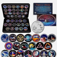 Medallas condecorativas: COLECCIÓN 39 MONEDAS CONMEMORATIVAS MISION NASA - AUTÉNTICO. Lote 349245229