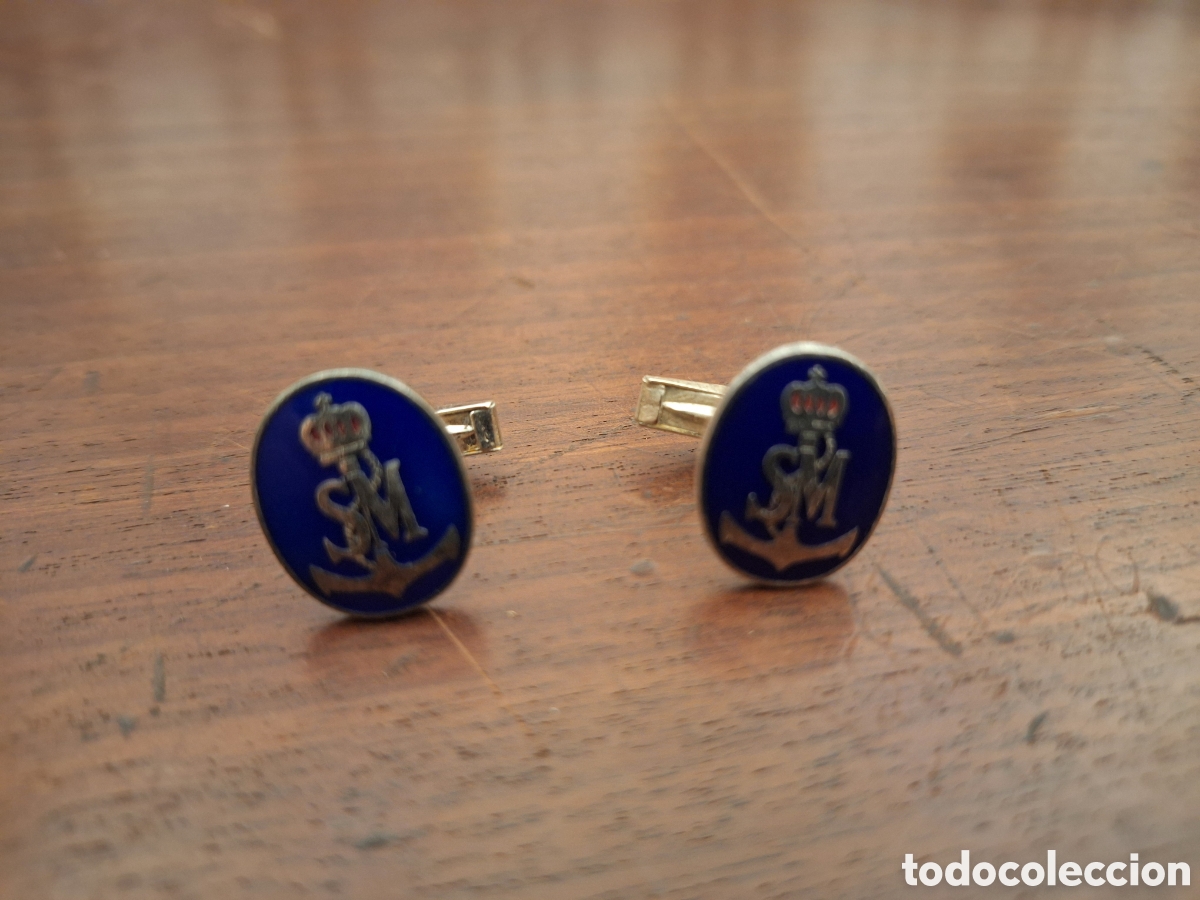 Medallas condecorativas: Gemelos del servicio maritimo armada espa&ntilde;ola - Foto 1