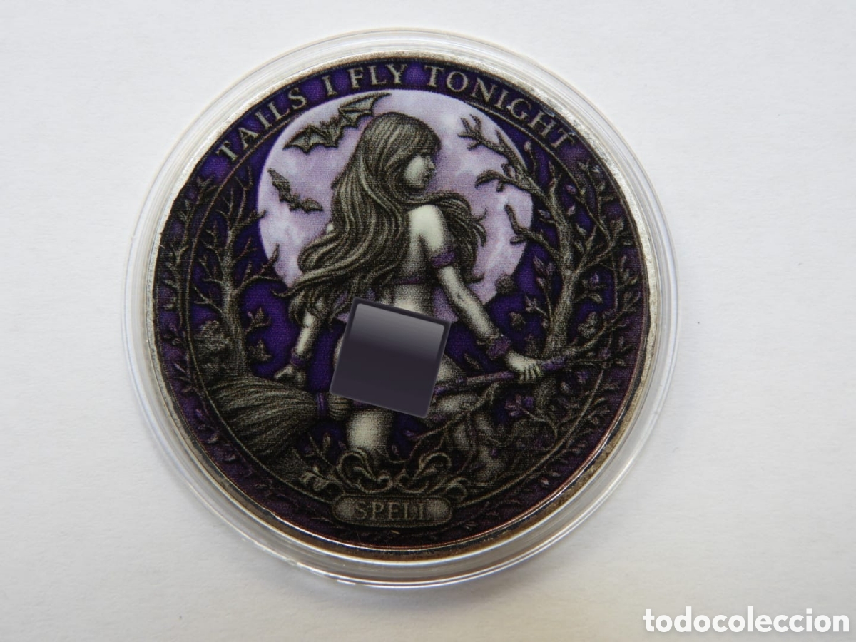 Medallas condecorativas: Moneda de la Suerte Bruja G&oacute;tica - Foto 2