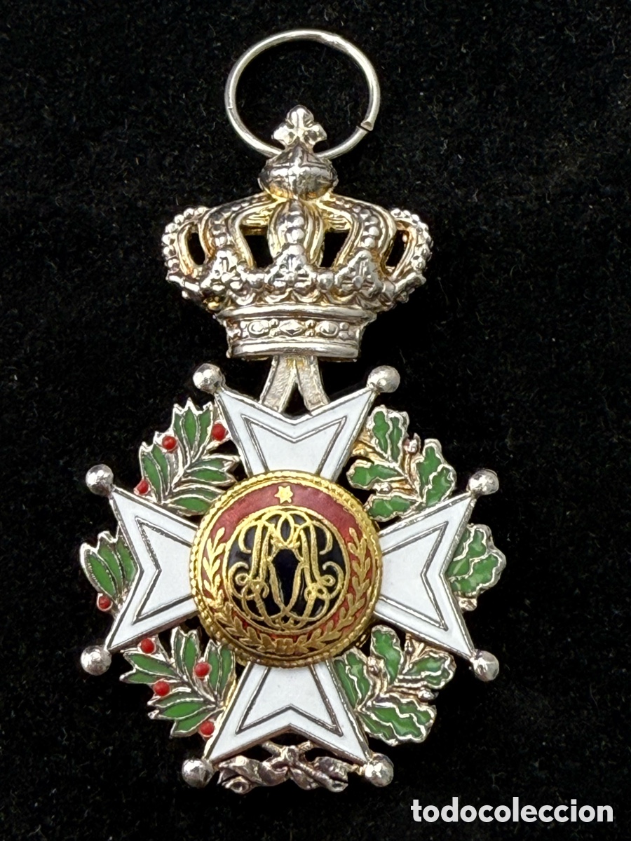 Medallas condecorativas: Medalla condecoraci&oacute;n orden de Leopoldo de B&eacute;lgica. Con esmaltes