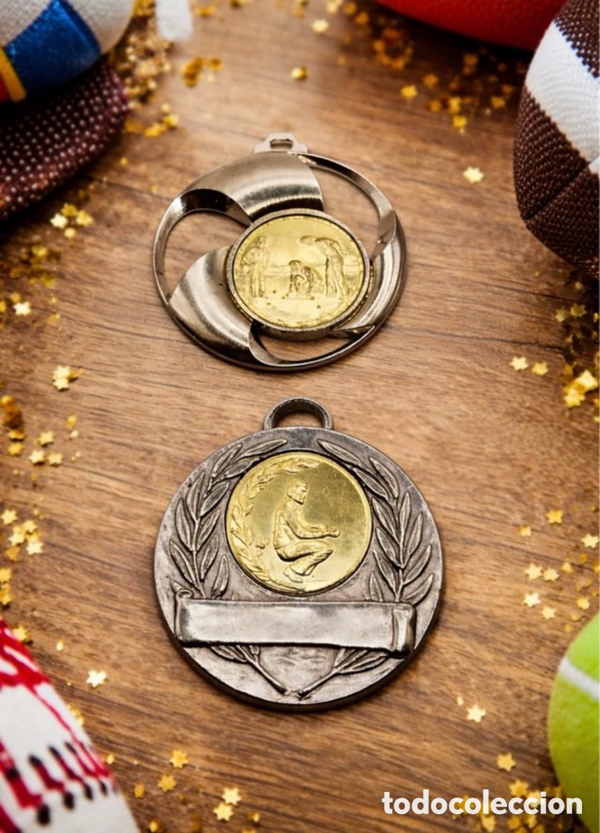 Medaillen Auszeichnungen: 2 antiguas Medallas Boliche Vintage