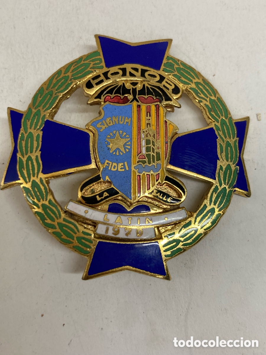 Medallas condecorativas: Broche medalla conmemorativa de La Salle Bonanova de Barcelona, con el a&ntilde;o 1970 /MILITAR MD22