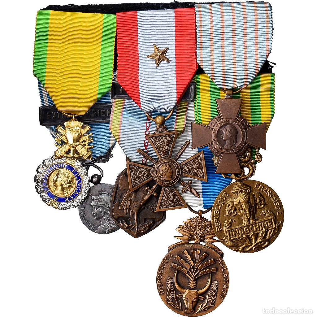 Medallas condecorativas: [#1528946] Francia, Placard de D&eacute;corations Coloniales, Indochine, WAR, medalla, Excellent