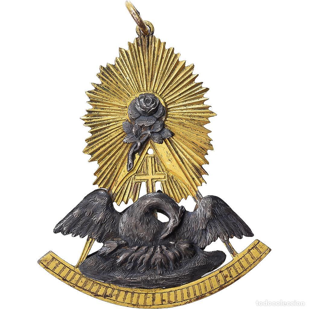 Medallas condecorativas: [#1529128] Francia, Bijou Rose Croix, Masonic, medalla, Chevalier, Excellent Quality, Gilt