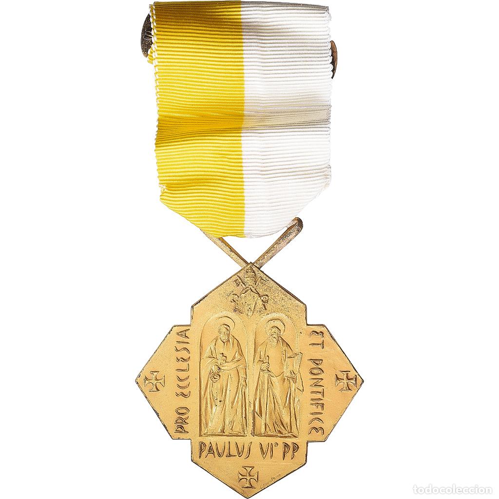 Medallas condecorativas: [#1529129] CIUDAD DEL VATICANO, Le Pape Paul VI, medalla, Excellent Quality, Bronce dorado