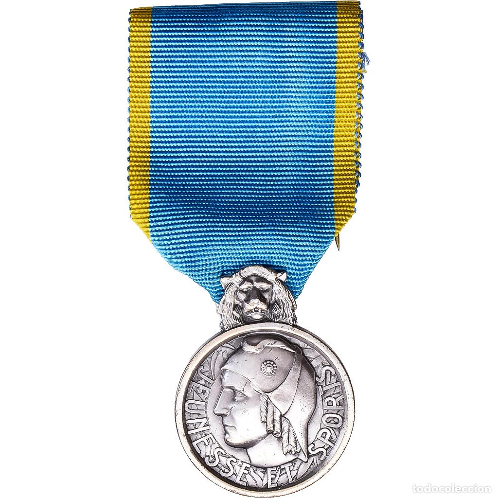 Medallas condecorativas: [#1529048] Francia, Jeunesse et sports, medalla, Excellent Quality, Plata, 28