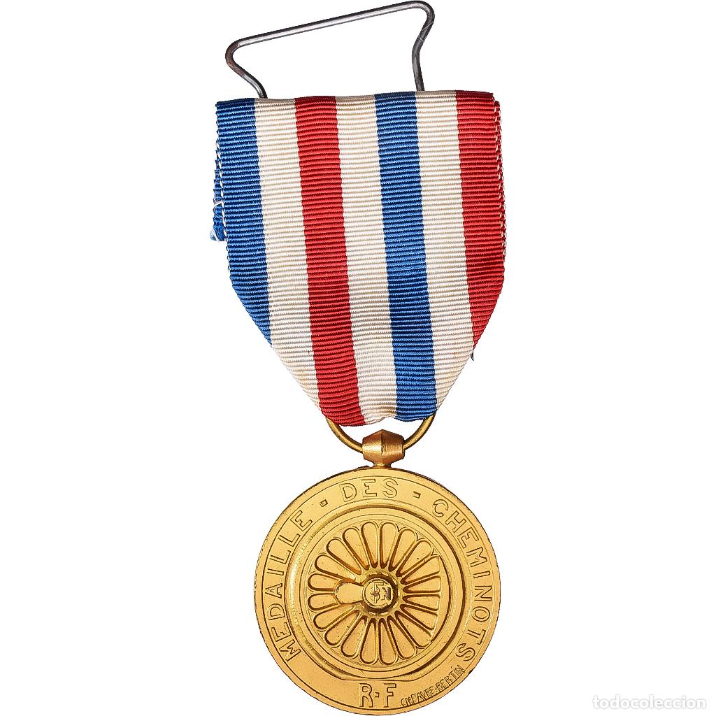 Medallas condecorativas: [#1529067] Francia, M&eacute;daille des cheminots, medalla, 1945, Excellent Quality